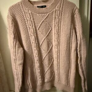 Pale Pink Cable Knit Sweater